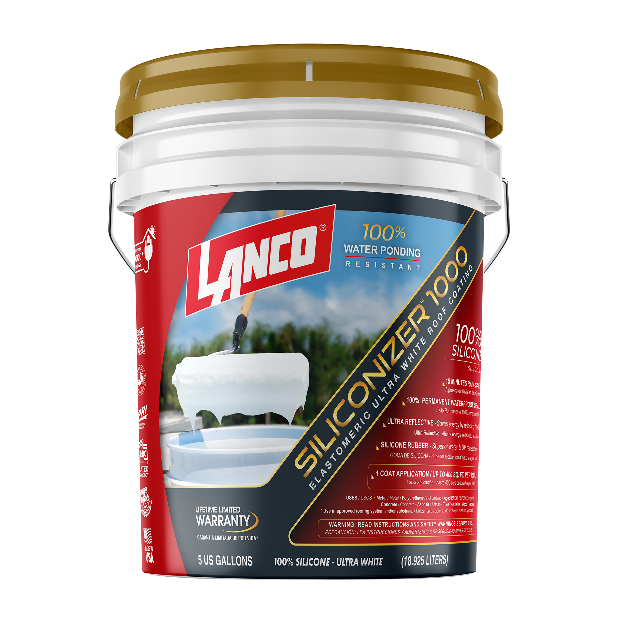 Lanco Siliconizer 1000 Roof Sealer (Sellador para Techos 100% Silicón)
